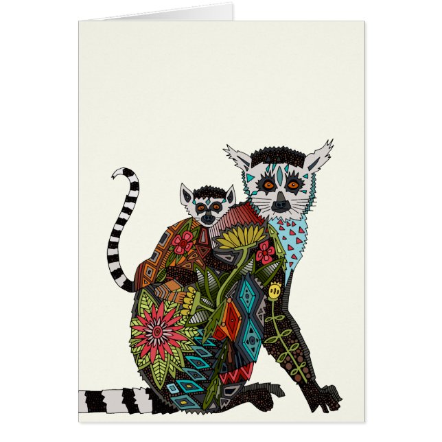 Cartão Anel de Amor com Lemur (Frente)