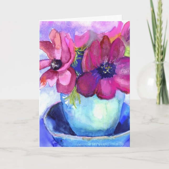 Cartão anêmonas de aniversário (Frente)