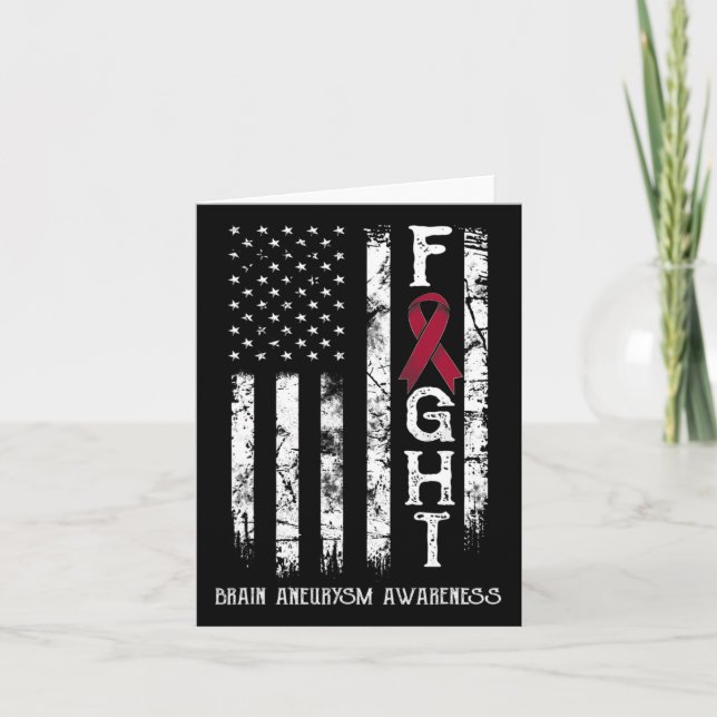 Cartão Aneurysm Warrior USA Flag (Frente)