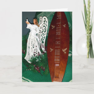Cartão Angel and Dulcimer Christmas Greeting Card