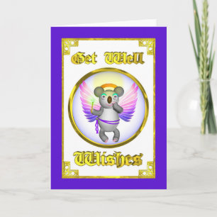 Cartão Angel Koala Get Well Wishes Card