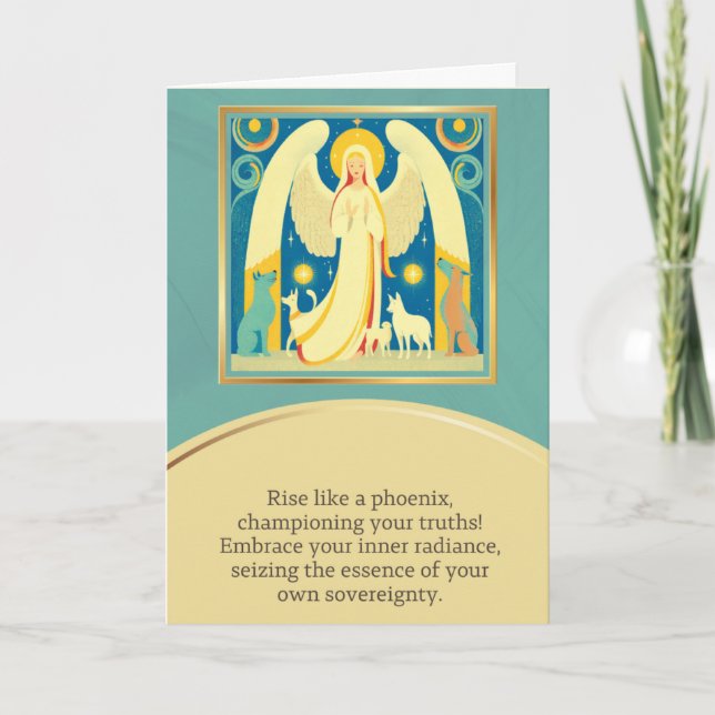 Cartão angel message happy birthday (Frente)