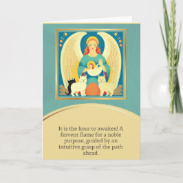 Cartão angel message happy birthday