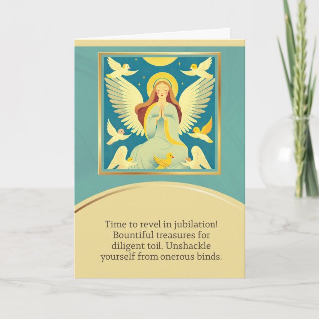 Cartão angel message happy birthday (Frente)