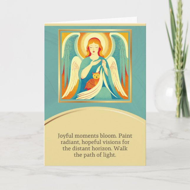 Cartão angel message happy birthday (Frente)