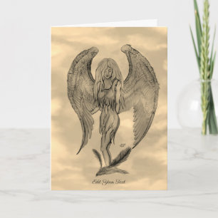 Cartão Angel no estilo de tatuagem