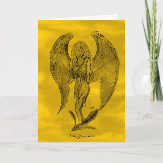 Cartão Angel no estilo de tatuagem (Frente)
