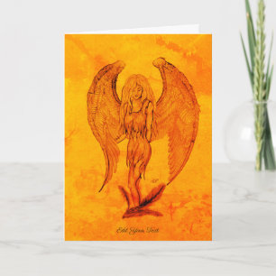 Cartão Angel no estilo de tatuagem