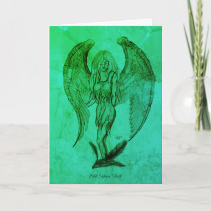 Cartão Angel no estilo de tatuagem