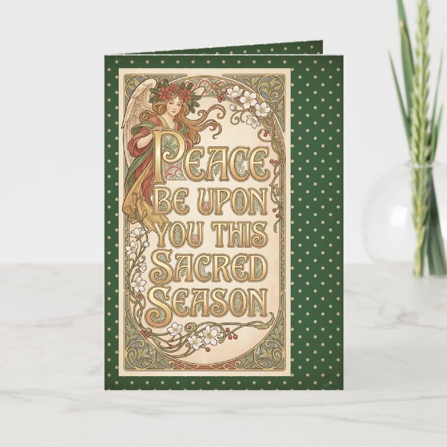 Cartão Angel of the Sacred Season Folded Greeting Card (Frente)