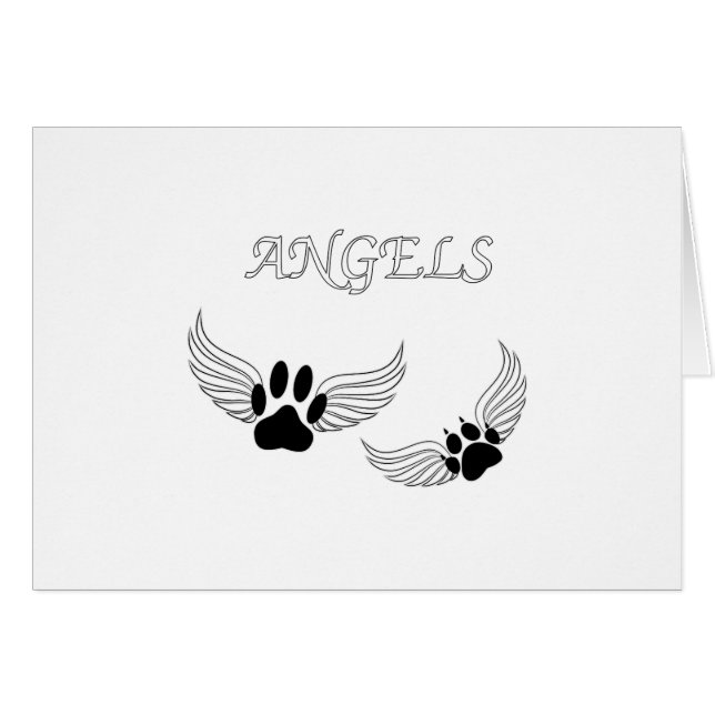 Cartão Angel Pet Paws (Frente Horizontal)