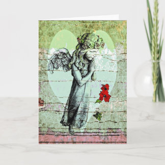 Cartão Angel Praying Greeting Card with Heart