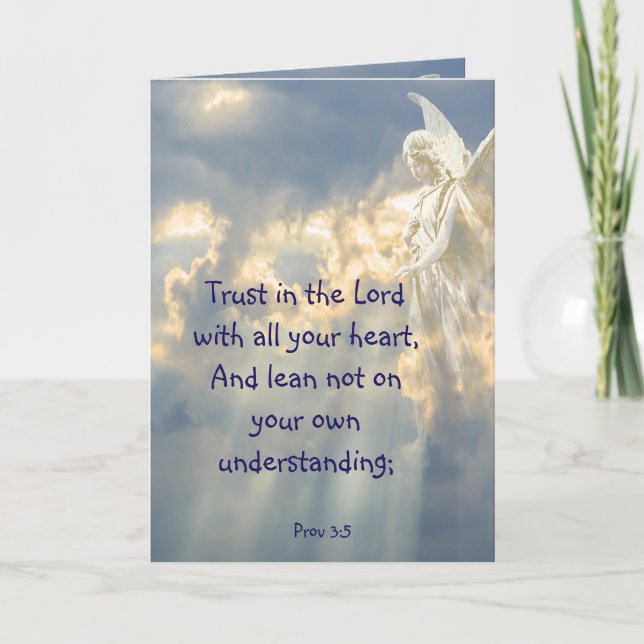 Cartão  Angel Trust in the Lord Quote Inspirational (Frente)