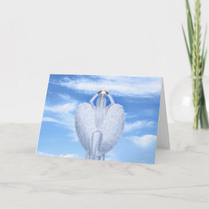 Cartão Angel Wings Lindas Nuvens do Céu Azul Personalizam