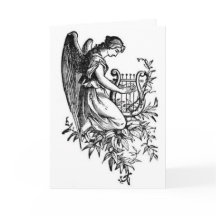 Angel With Harp And Flora