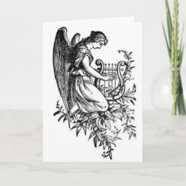 Cartão Angel With Harp And Flora