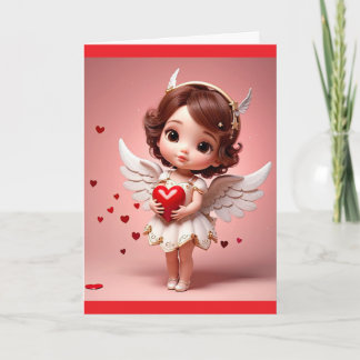 Cartão Angel With Heart Valentine Greeting Card