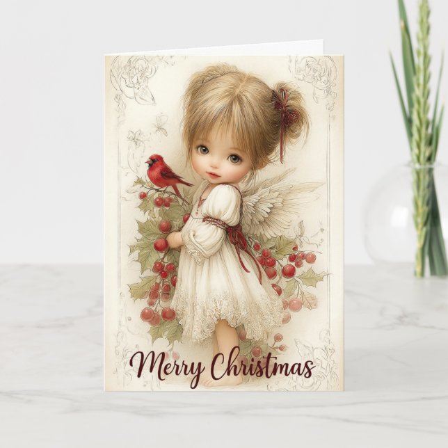 Cartão Angelic Christmas Greeting card (Frente)