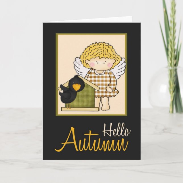 Cartão Angelica Autumn Angel Hello Autumn Card d1 (Frente)