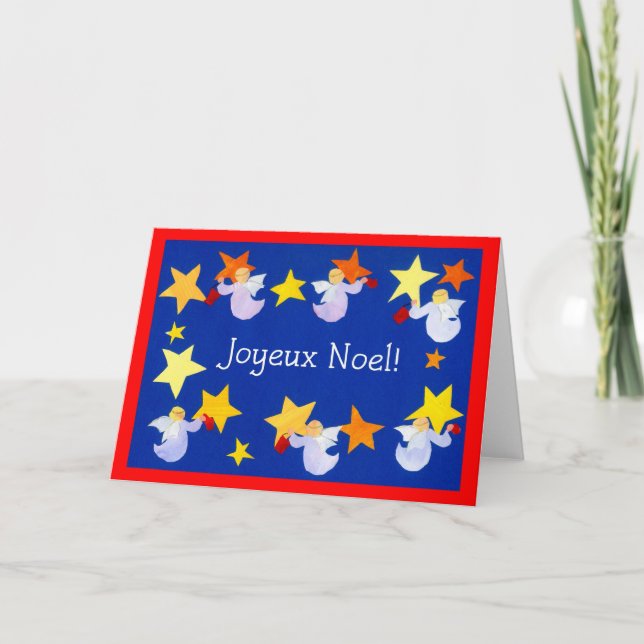 Cartão Angels de Natal, Francês (Frente)
