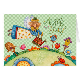 Cartão Angels on Duty - Greeting Card
