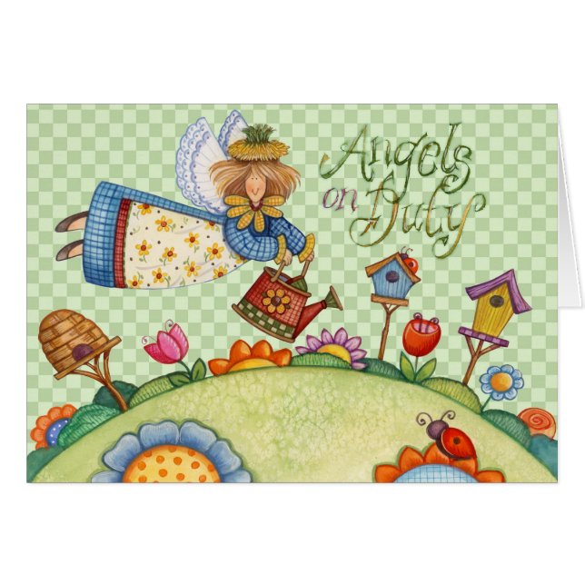 Cartão Angels on Duty - Greeting Card (Frente Horizontal)