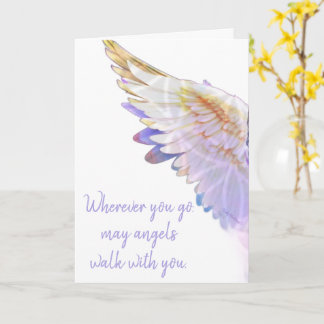Cartão Angels With You Angel Lavender Gold Wing Greeting