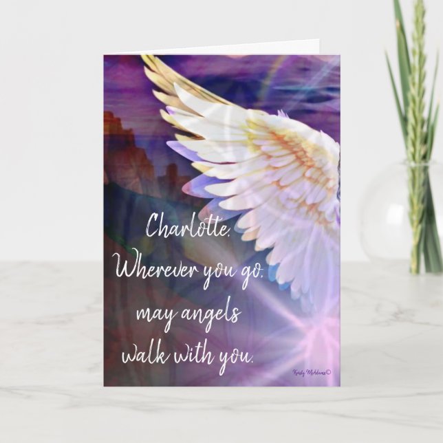 Cartão Angels With You Angel Name Folded Blank Greeting (Frente)