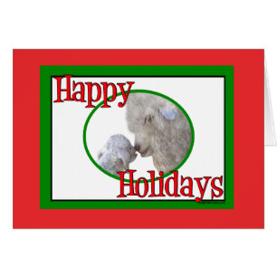 Cartão Angora Goat Mãe e Natal de Bebê