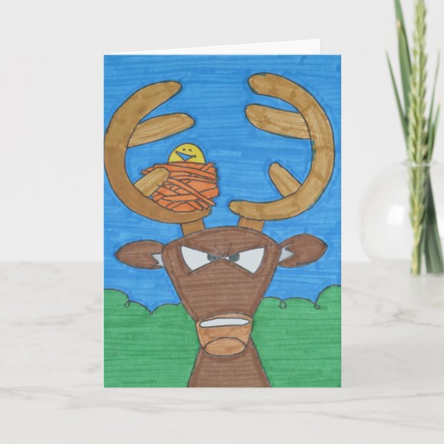 Cartão Angry Buck Greeting Card (Frente)