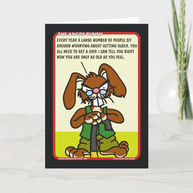 Cartão Angry Bunny Birthday Card 1 (Frente)
