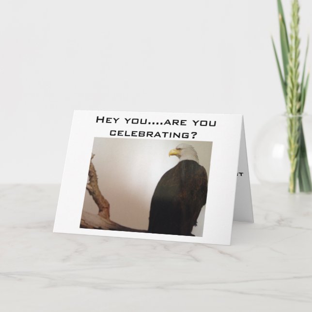 CARTÃO ANGRY EAGLE WANTS TO CELEBRATE YOUR BIRTHDAY (Frente)