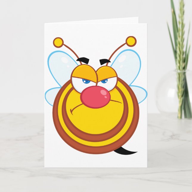 Cartão Angry Honey Bee Greeting Cards (Frente)