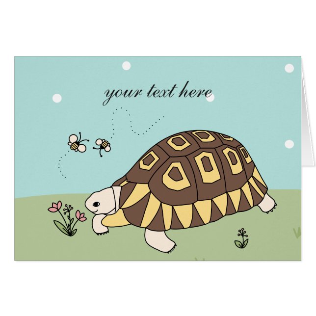 Cartão Angulate customizável da tartaruga (Frente Horizontal)