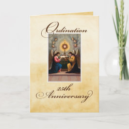 Cartão Ângulos de aniversário da Ordenação de 25 em Altar