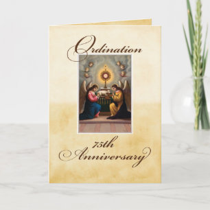 Cartão Ângulos do aniversário da ordenação 75 em Altar