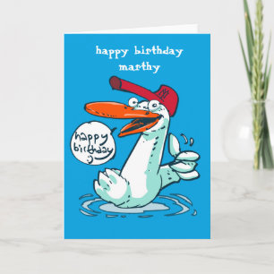 Cartão animação de mensagem de aniversário de doce pato