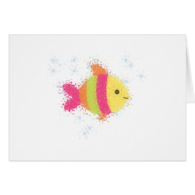 Cartão Animação de Peixes Bonitos (Frente Horizontal)