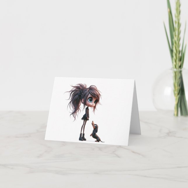 Cartão animado Dachshund (Frente)