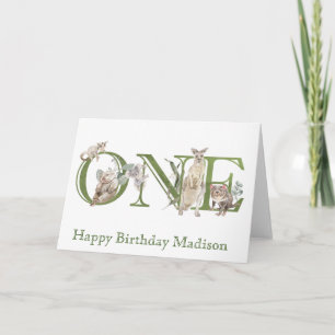 Cartão Animais Australianos 1rua Primeiro Aniversário
