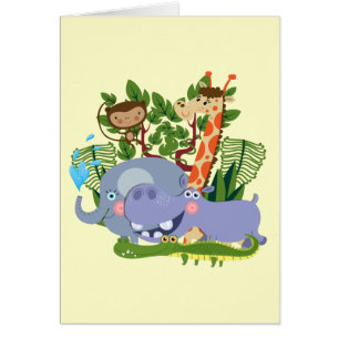 Cartão Animais bonitos do safari