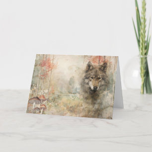Cartão Animais da Floresta Artísticos Carta de Boas Vinda