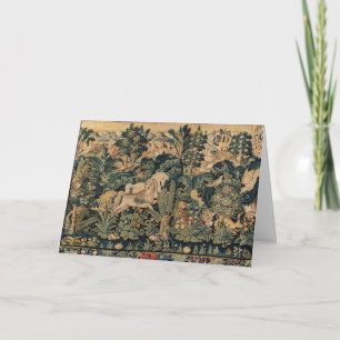 Cartão ANIMAIS DE FANTASIA,CAVALOS,Florais Azul Verde Flo