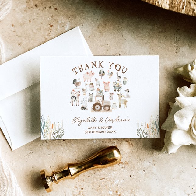 Cartão Animais De Fazenda Chá de fraldas De Barnyard Obri (Criador carregado)