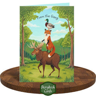 Cartão Animais Divertidos da Floresta Estão com Saudades 