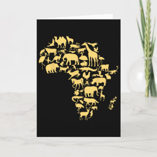 Cartão Animais do Mapa da África Melanina História Negra