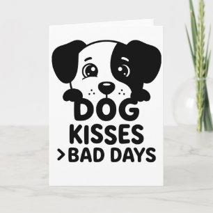 Cartão animais engraçados CÃES BEIJOS DIAS RUINS