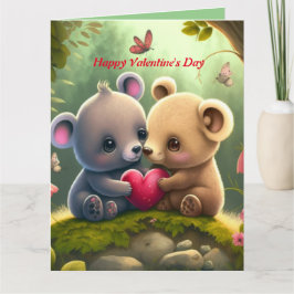Cartão Animais fofos apaixonados