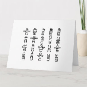 Cartão Animais Haida Nativos Indianos Indígenas Haida