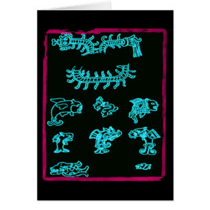 Cartão Animais maias azuis